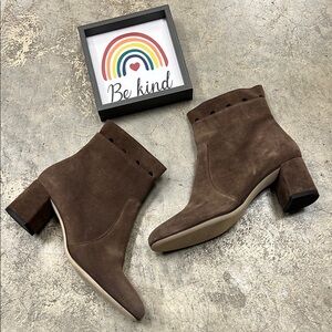 Max & Co Brown Ankle Booties with Suede Finish